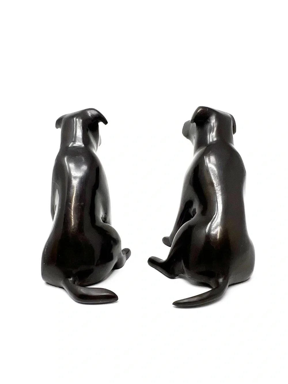 Vintage Restoration Hardware Pair of Labrador Retriever Brass/Bronze Figures Vtg